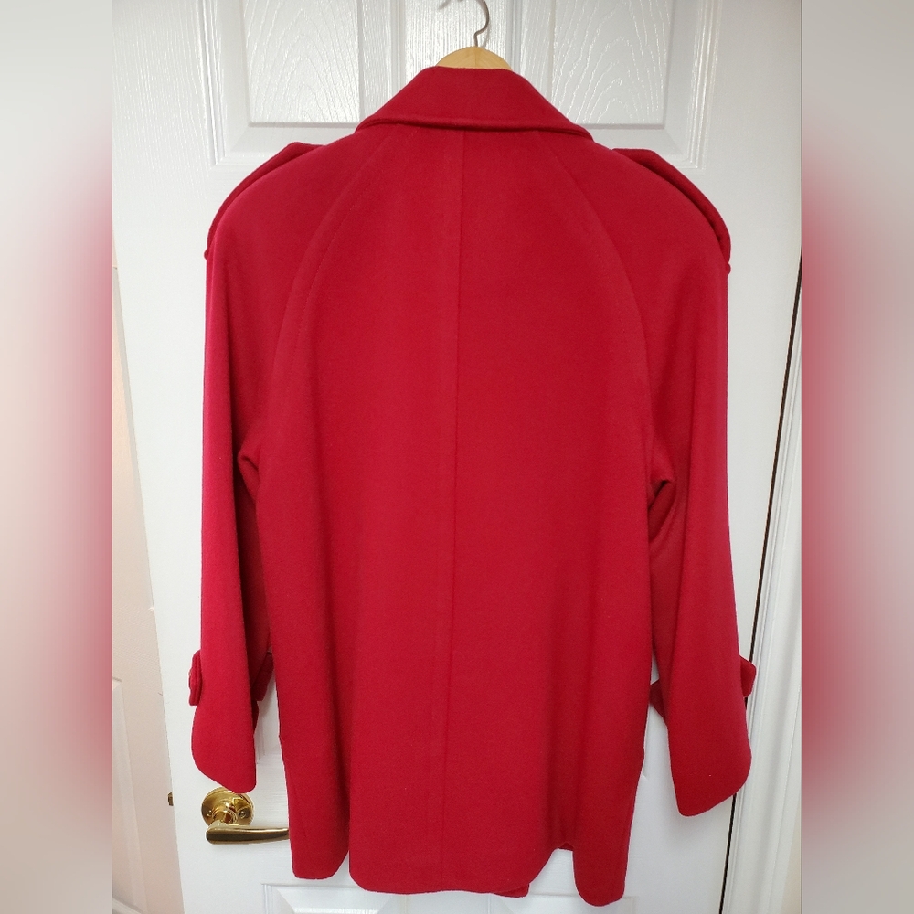 Marks & Spencer Bold Red Pea Coat LIKE NEW - Picture 3 of 13